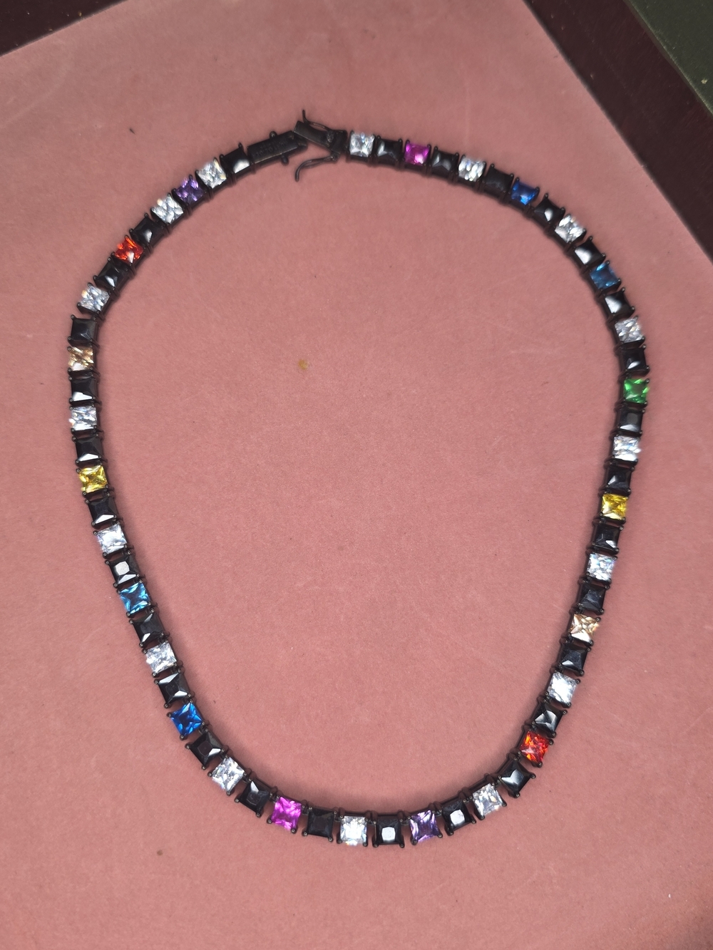 Kurt Geiger Checkerboard Crystal Collar Necklace